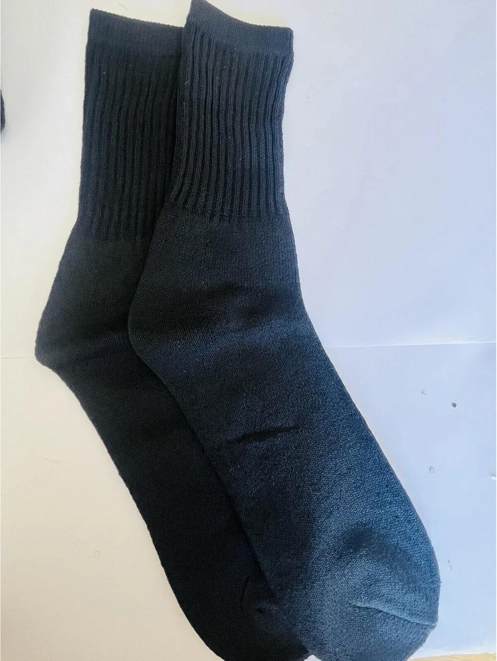 Black Work Crew Socks Men 6 Pack Everyday Socks Size 10-13 NEW